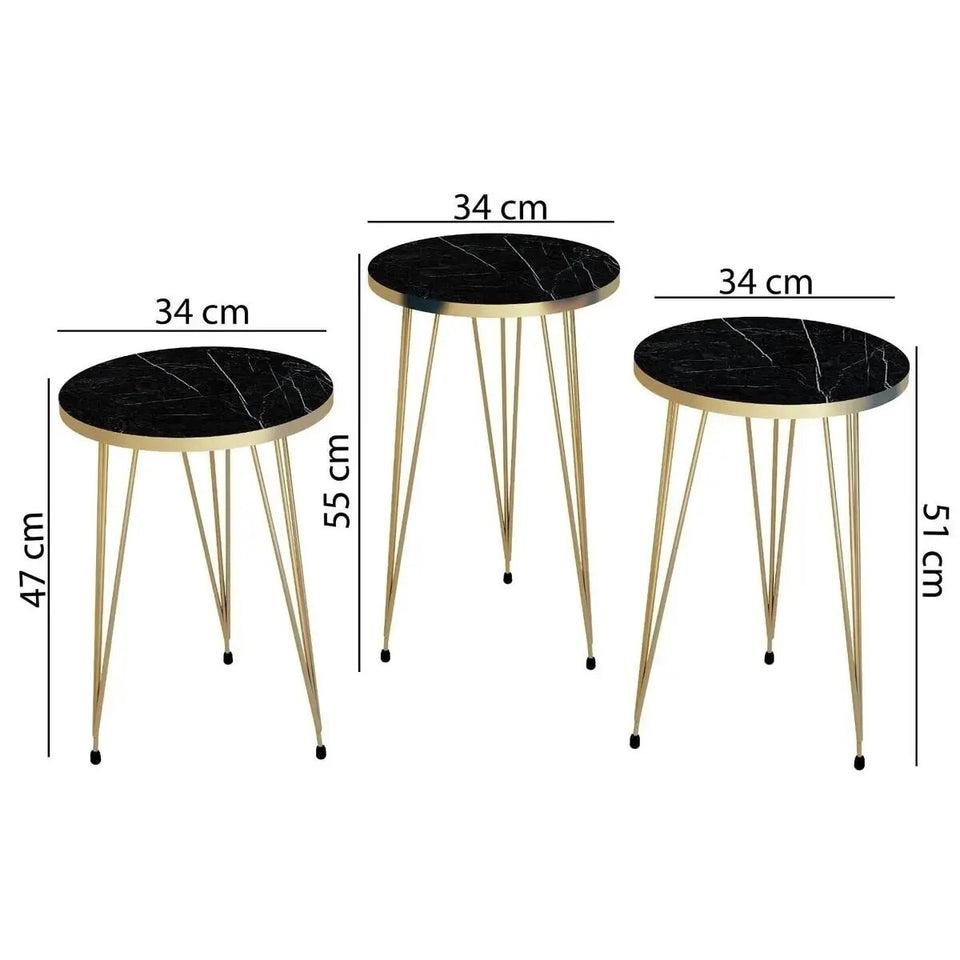 3 Pcs Metal Legs Table Set