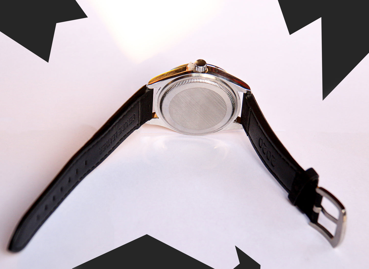 PEARL BLACK DIAL LEATHER STRAP