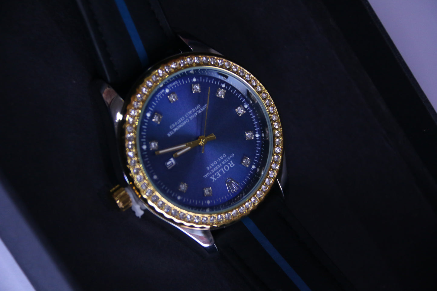 PEARL BLUE DIAL LEATHER STRAP