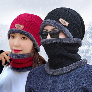 Men Ladies Knitted Visor Beanie Hat Winter Neck Warmer Balaclava Snow Ski Caps